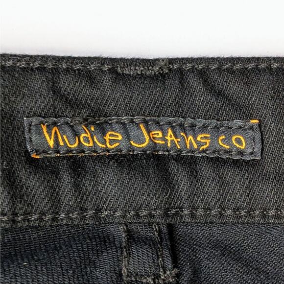 SALE Nudie Jeans Grim Tim W29 L28 Slim Straight Dry Everblack Button Fly Black - Picture 2 of 11